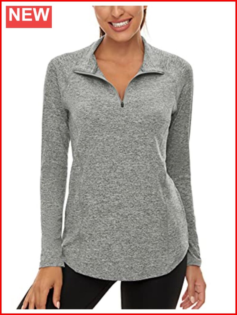 Womens UPF 50+ Long Sleeve Quarter Zip Pullover Athletic Workout Hiking Running